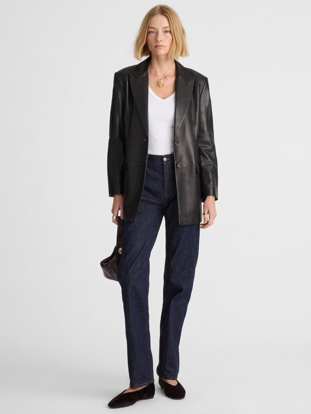 Madewell The Longline Straight Jean Size 25 Dark Wash Rinse Rigid Button Fly